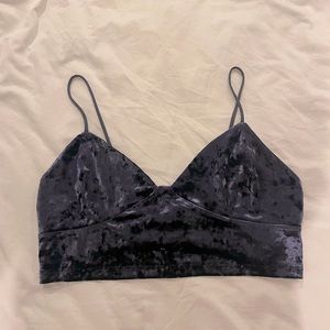 Zara navy velvet bralette
